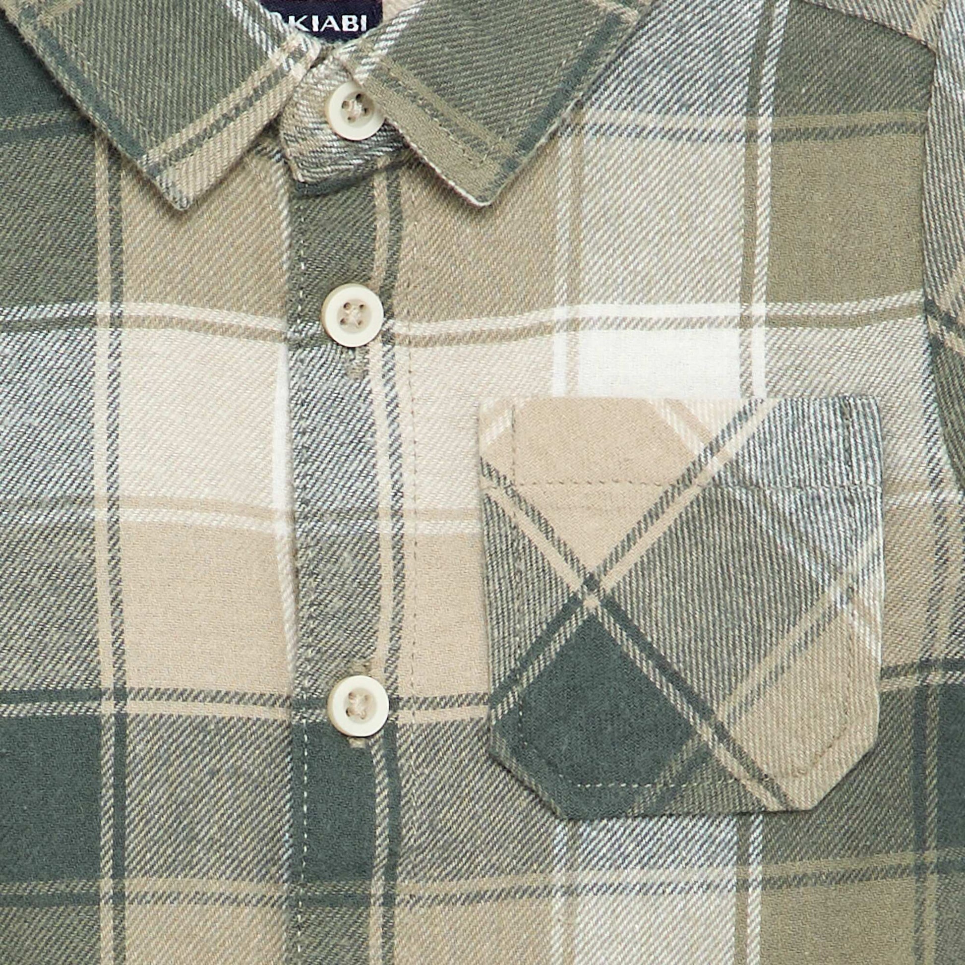 Chemise à carreaux et manches longues VERT