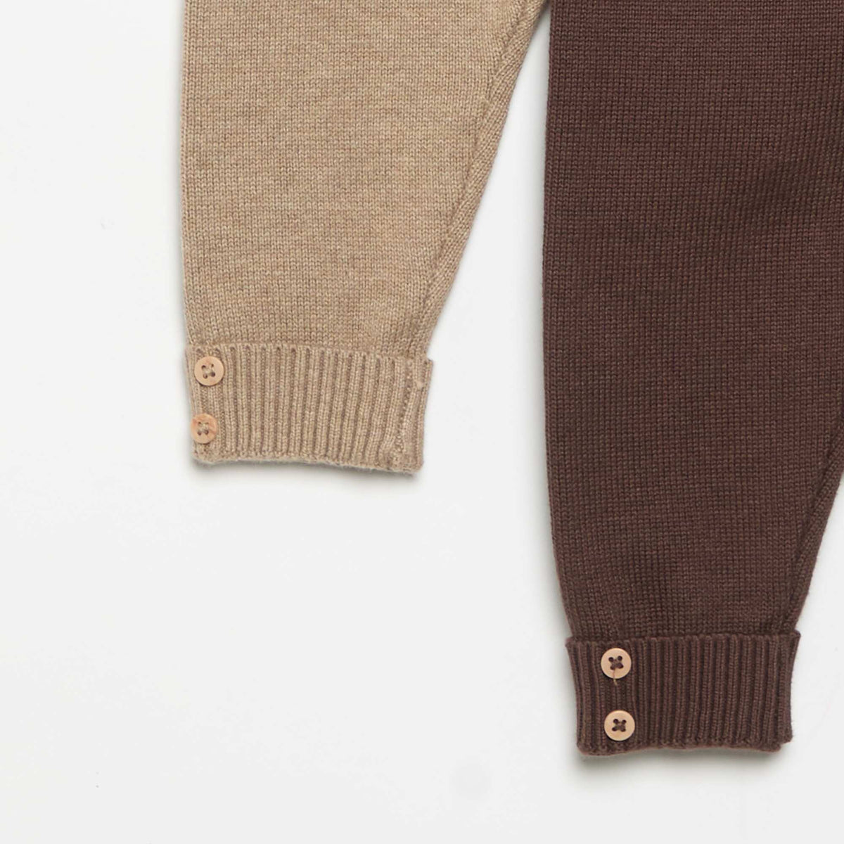 Lot de 2 pantalons en coton tricoté BEIGE