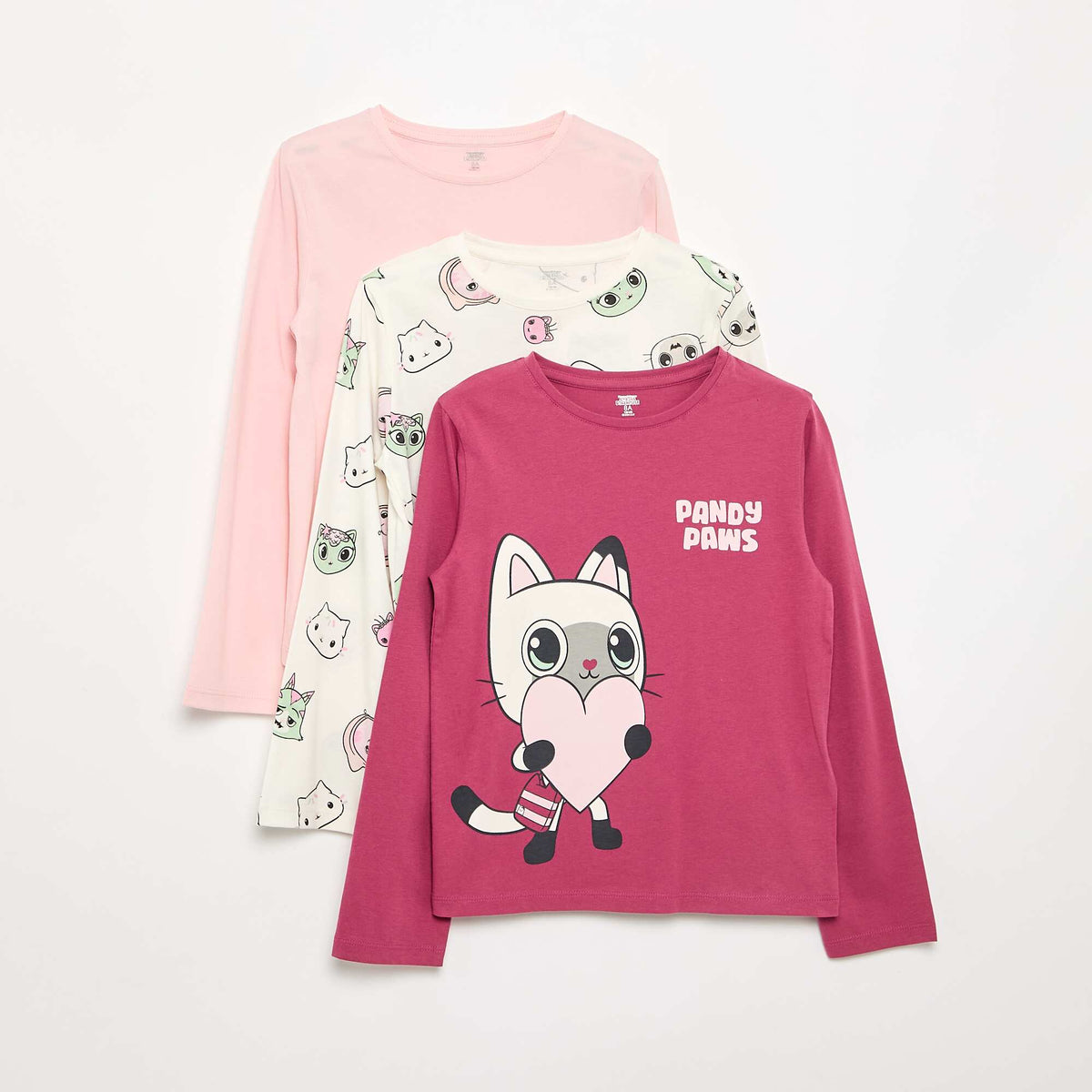 Lot de 3 T-shirts 'Gabby et la maison magique' à manches longues ROSE