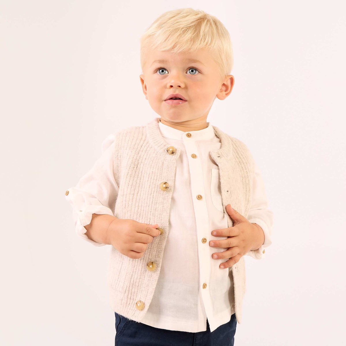 Gilet sans manches avec poches BEIGE