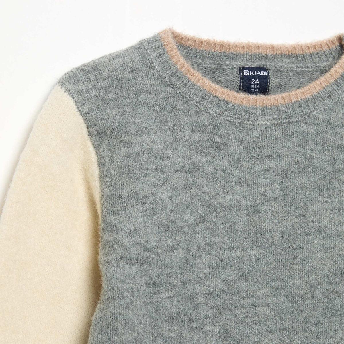 Pull à manches longues contrastées GRIS