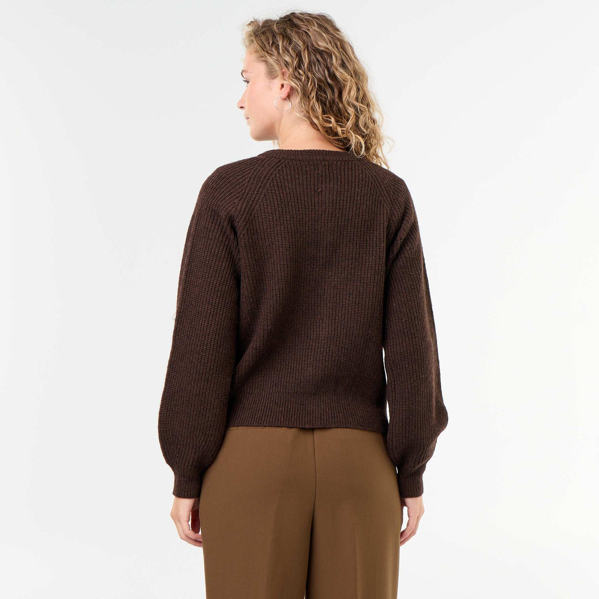 Gilet en maille grosse jauge MARRON