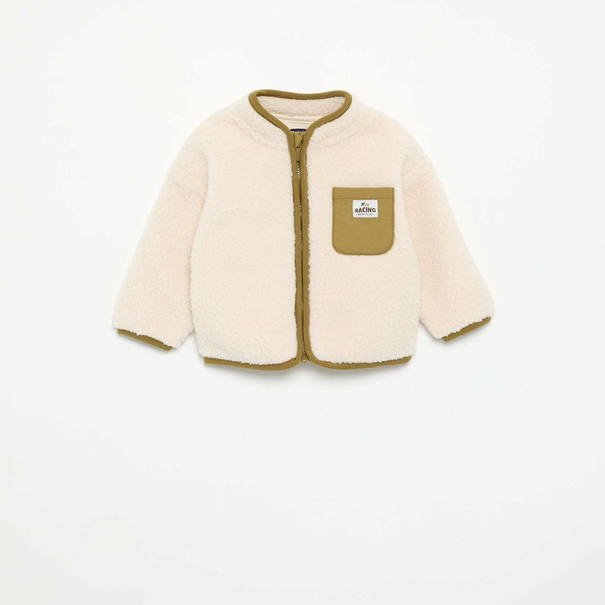 Gilet moutonné à manches longues BEIGE