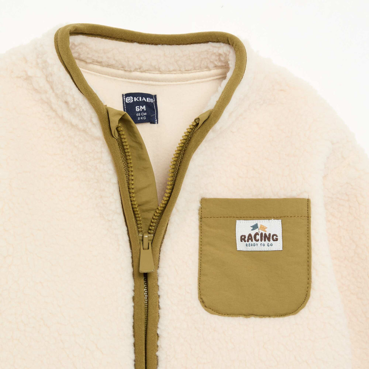 Gilet moutonné à manches longues BEIGE