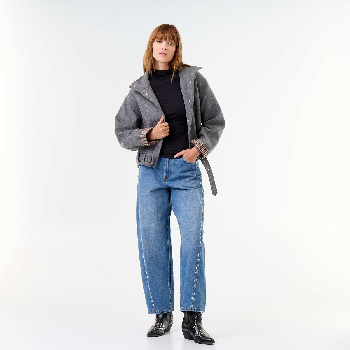 Sous-pull stretch à col roulé NOIR