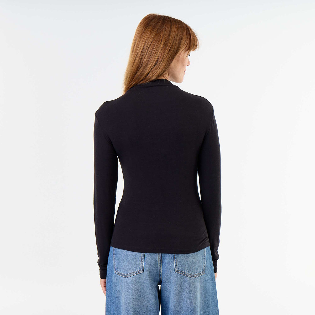 Sous-pull stretch à col roulé NOIR