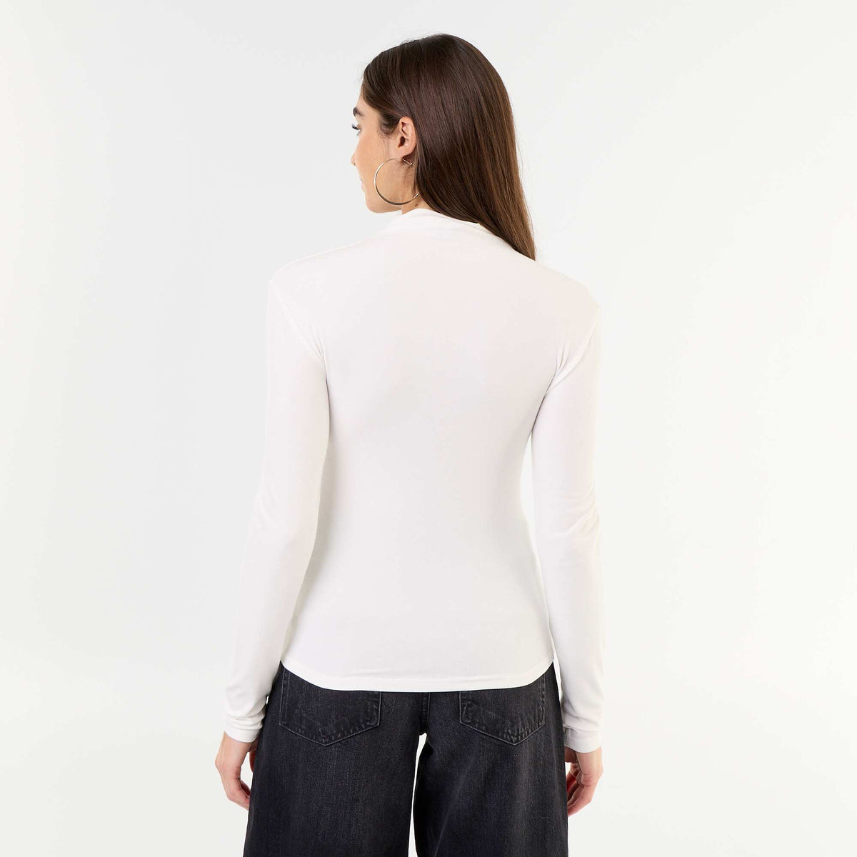 Sous-pull stretch à col roulé BLANC