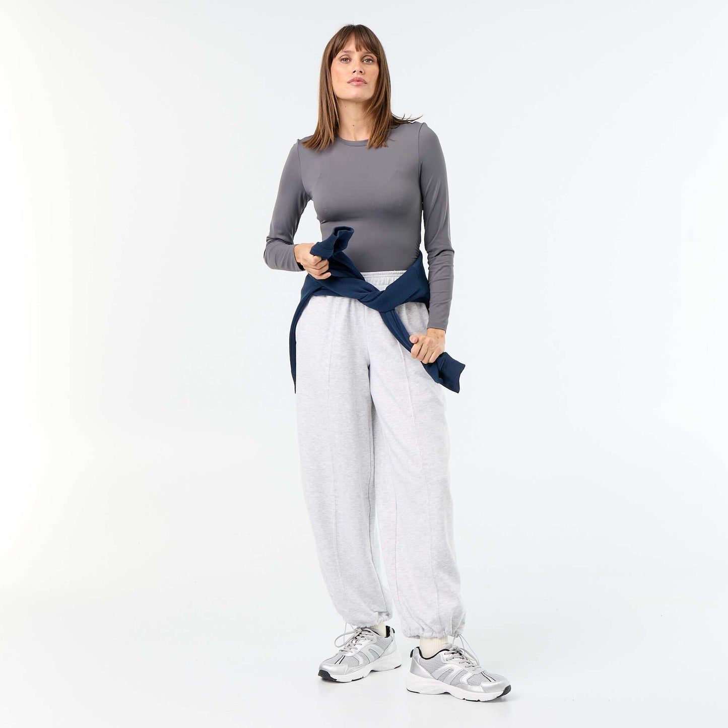 Tee-shirt moulant et plissé GRIS