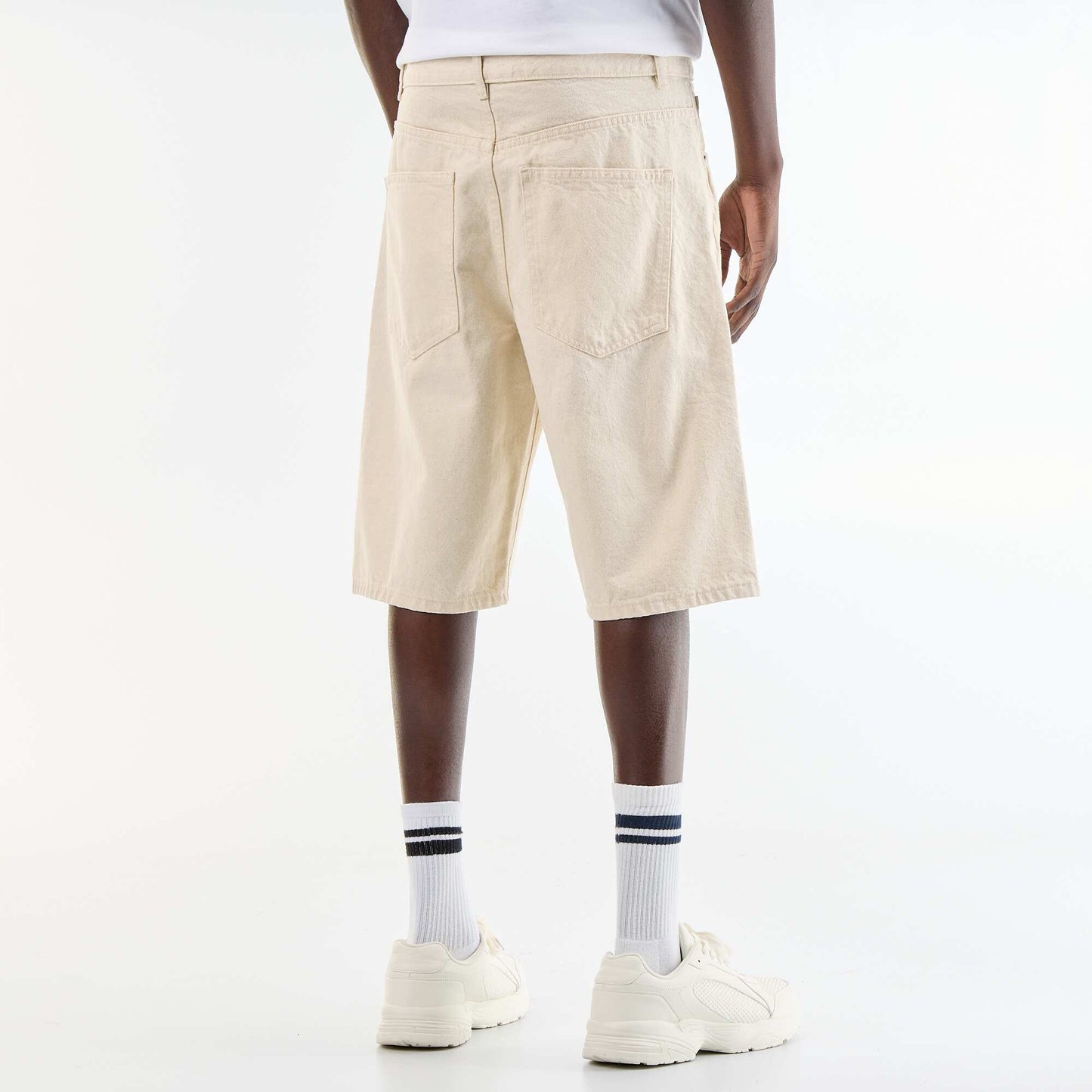 Bermuda en jean 5 poches BLANC