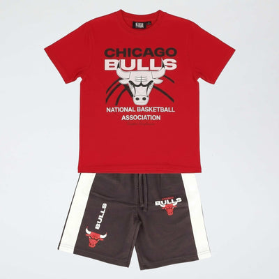 Ensemble 'NBA' 2 pièces  short + T-shirt ROUGE