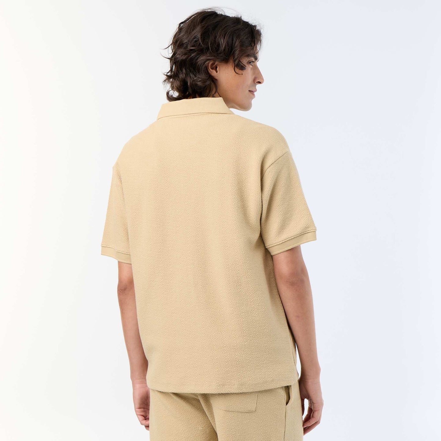 Polo en coton homme à manches courtes BEIGE