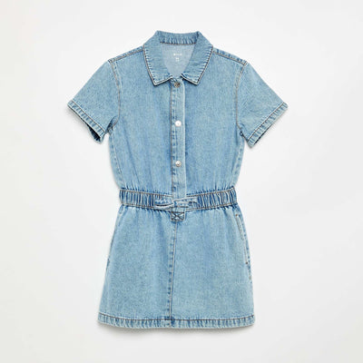 Robe denim coupe chemise BLEU