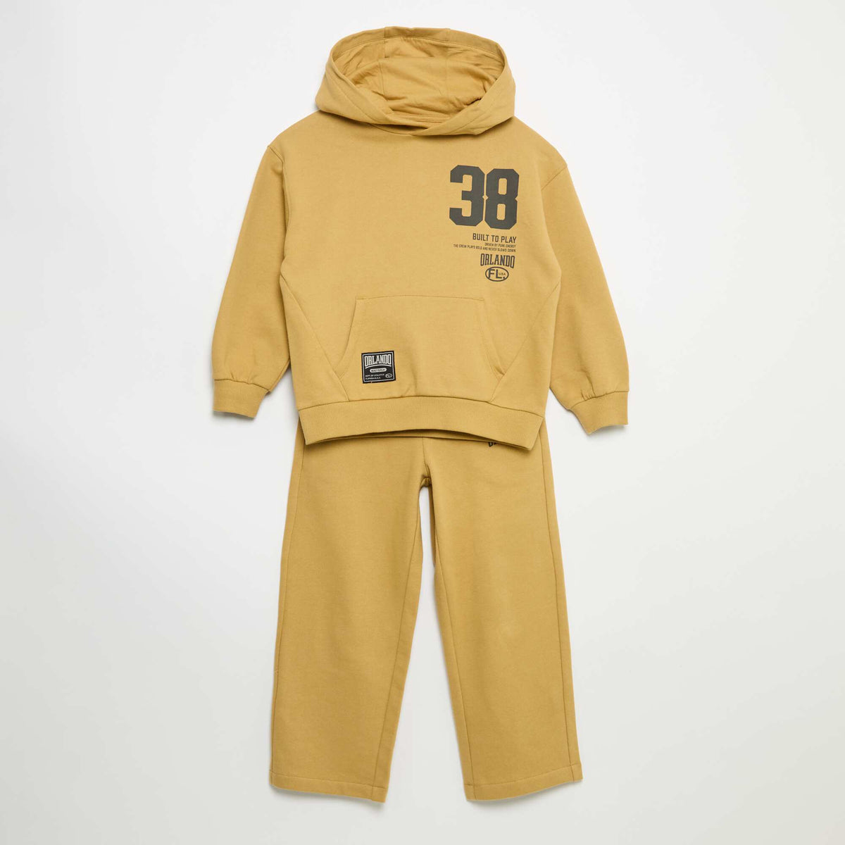 Ensemble jogging sweat zippé à capuche + jogging - 2 pièces JAUNE