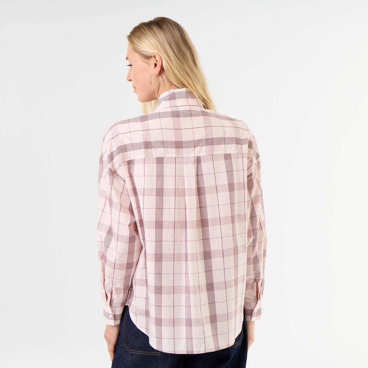 Chemise ample à manches longues et col lavallière ROSE