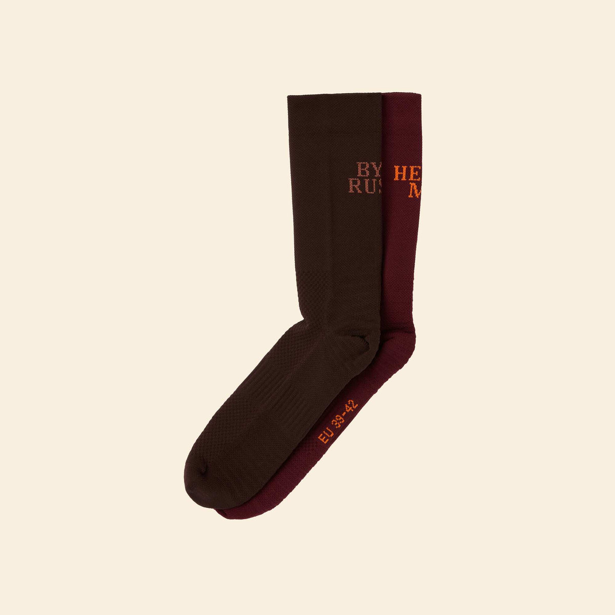 Lot de 2 paires de chaussettes hautes MARRON