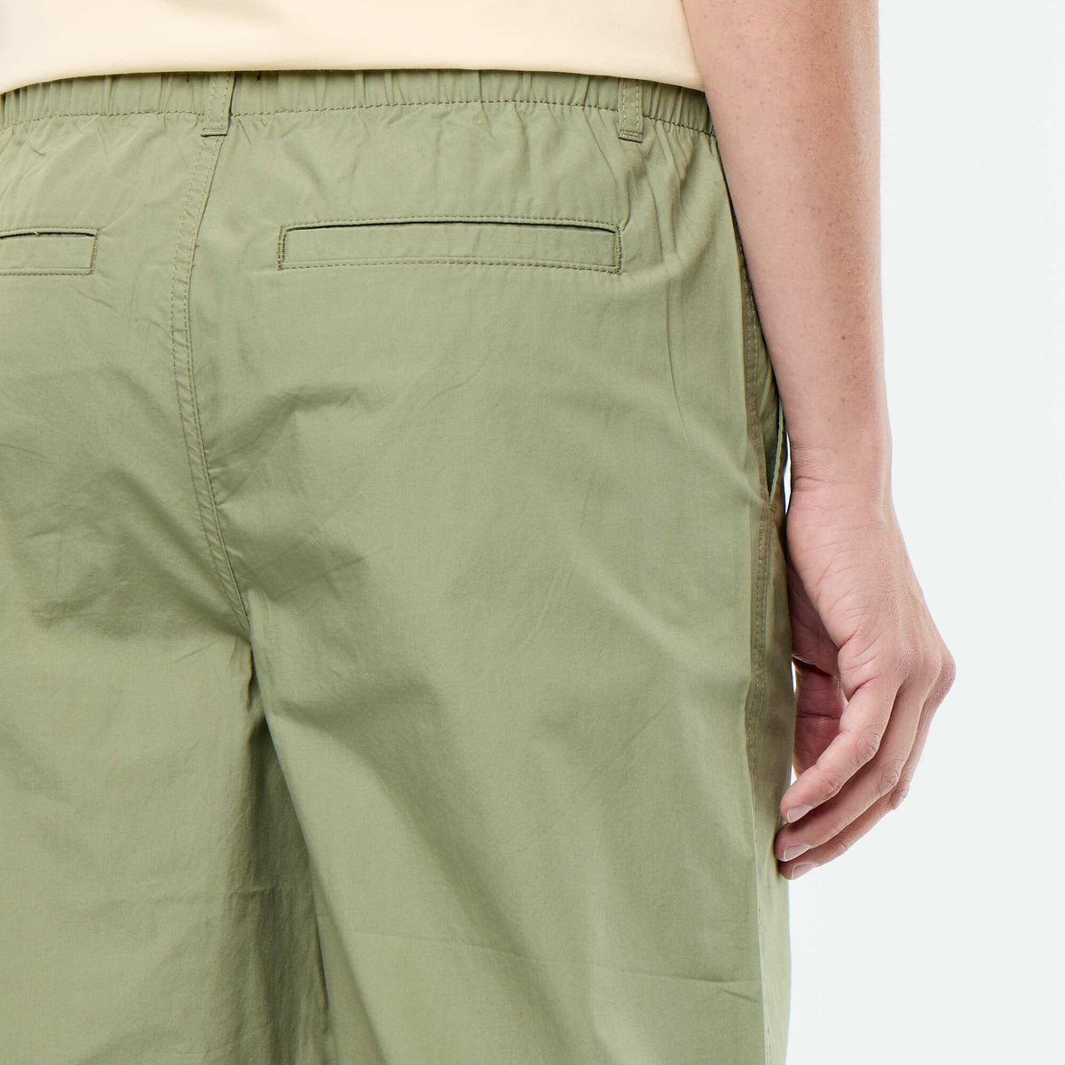 Pantalon large uni en popeline VERT