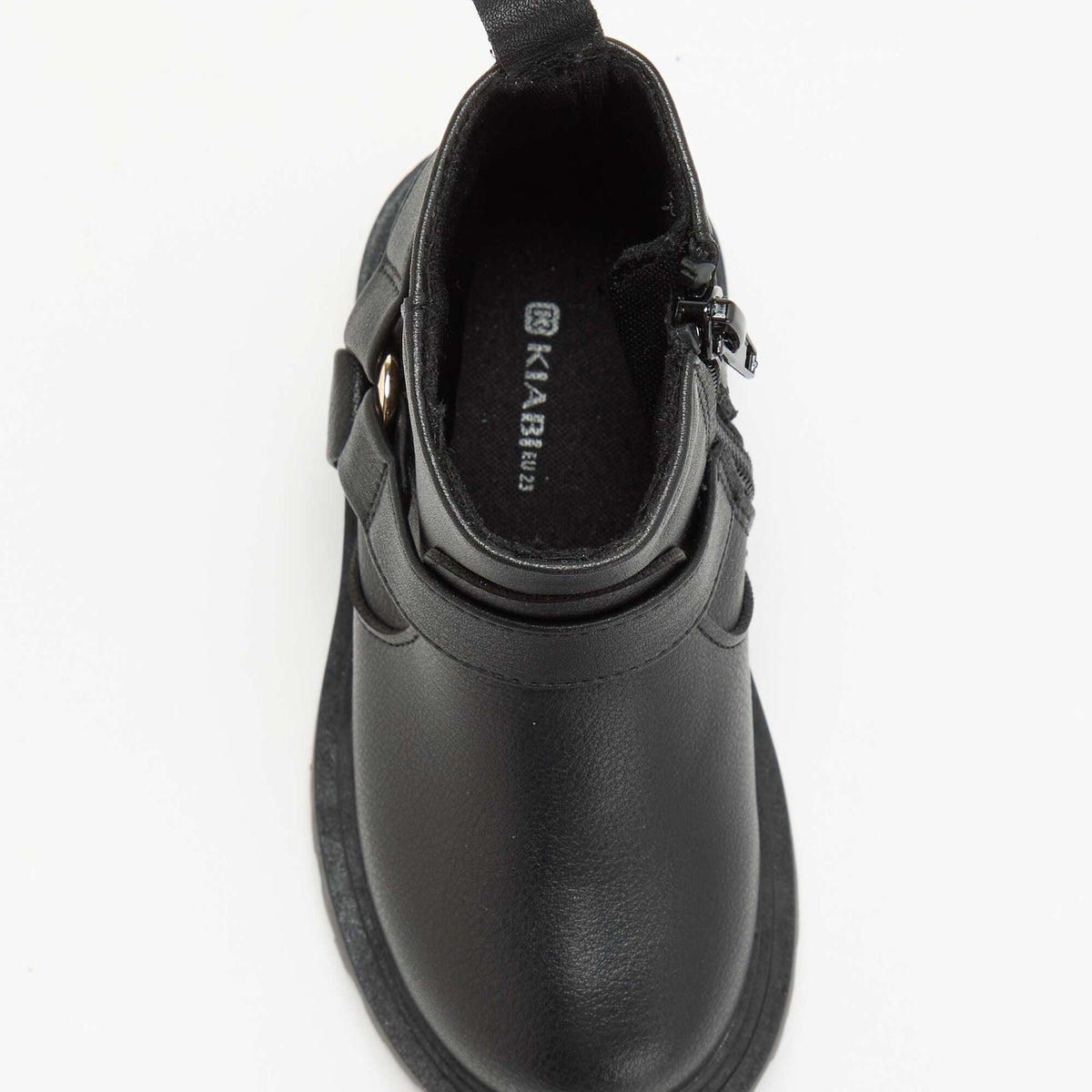 Boots en simili avec sangle motarde NOIR