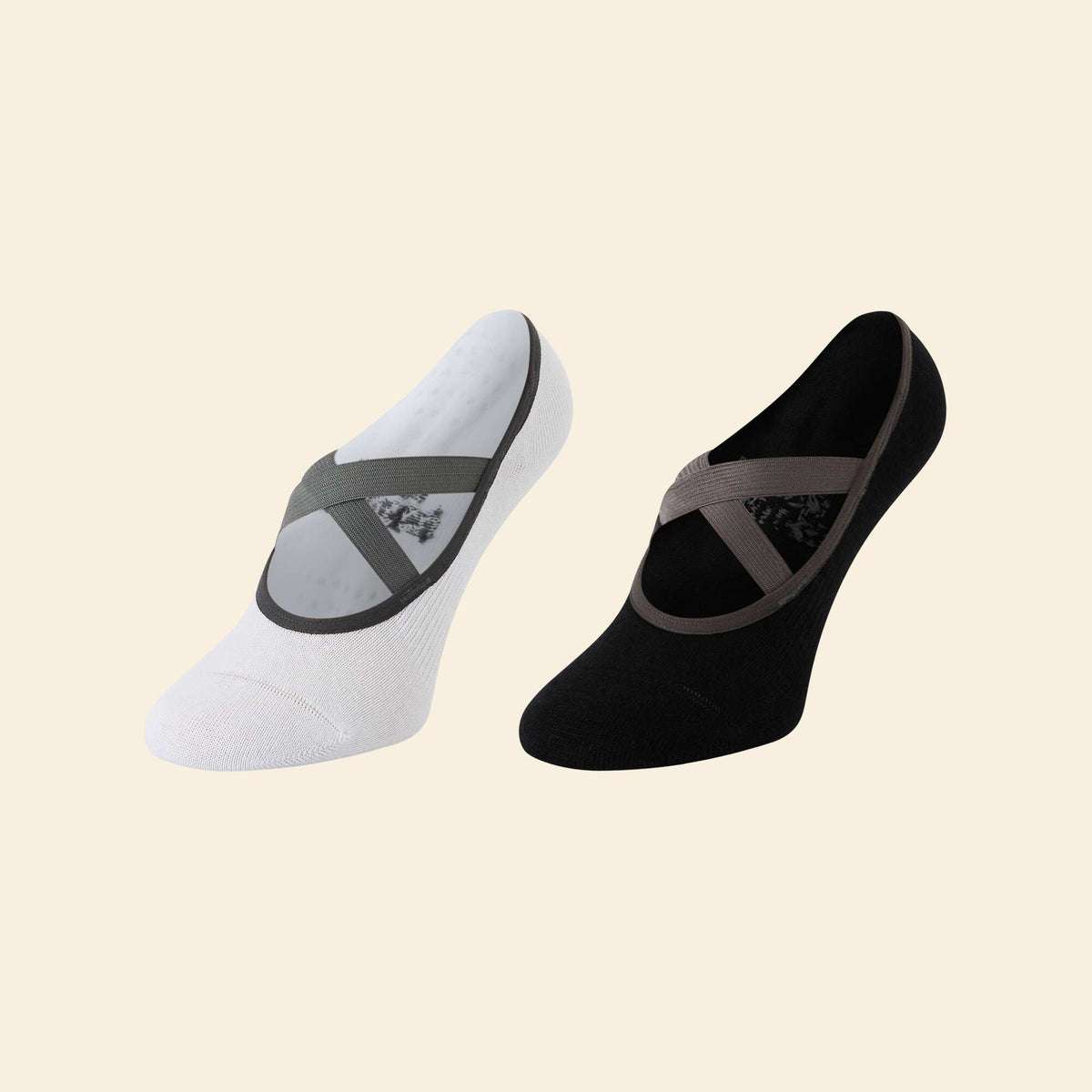 Lot de 2 paires de socquettes yoga NOIR