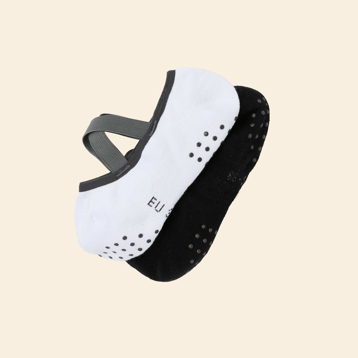 Lot de 2 paires de socquettes yoga NOIR