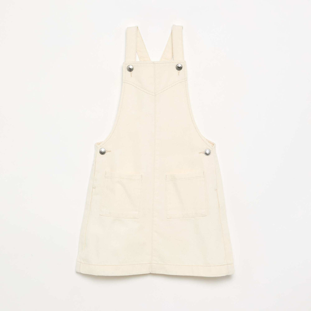 Robe salopette en twill uni BLANC