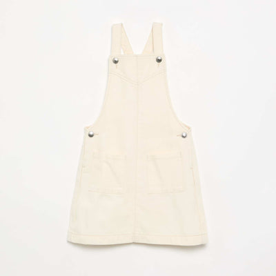 Robe salopette en twill uni BLANC