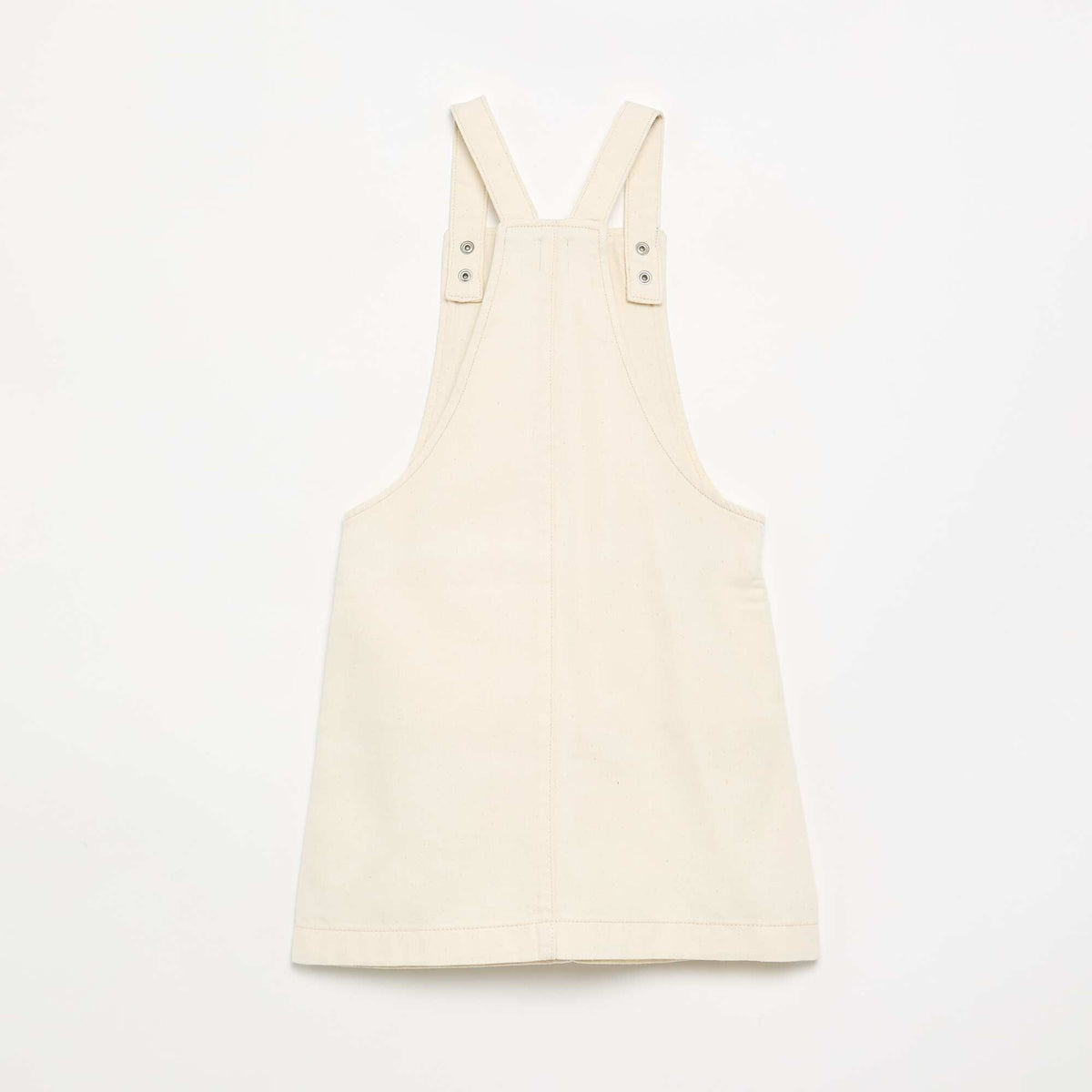 Robe salopette en twill uni BLANC