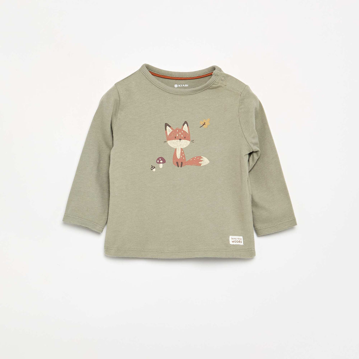 T-shirt imprimé à manches longues VERT