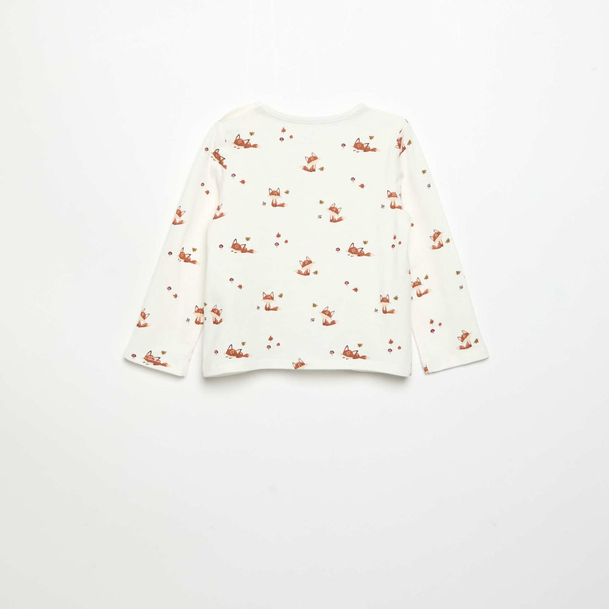 T-shirt imprimé à manches longues BEIGE
