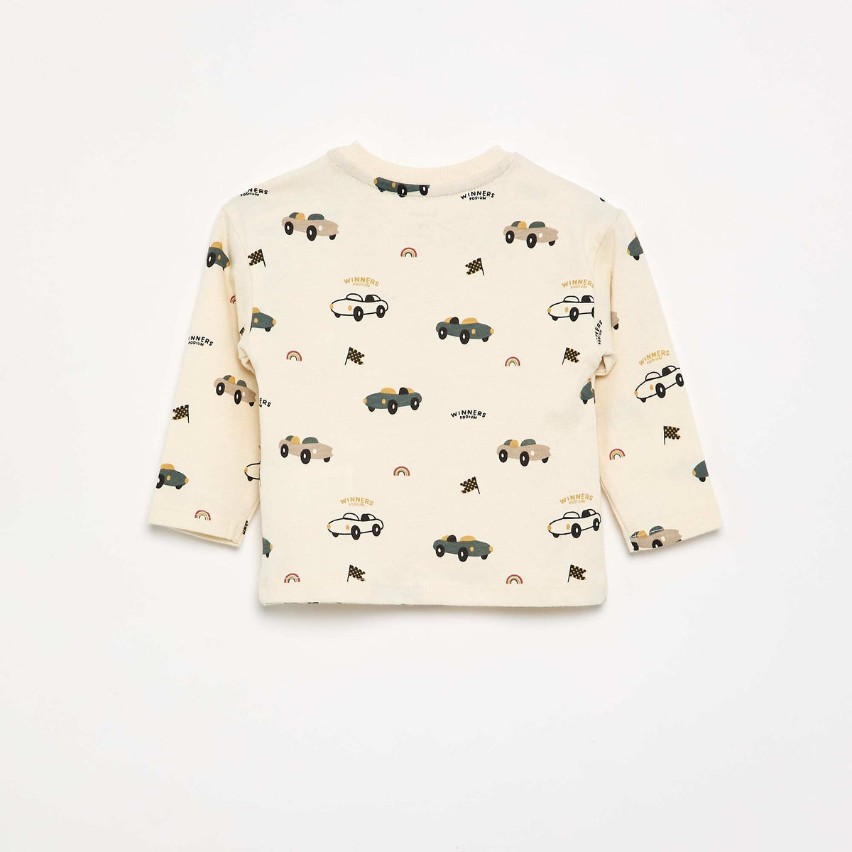 T-shirt imprimé à manches longues BLANC
