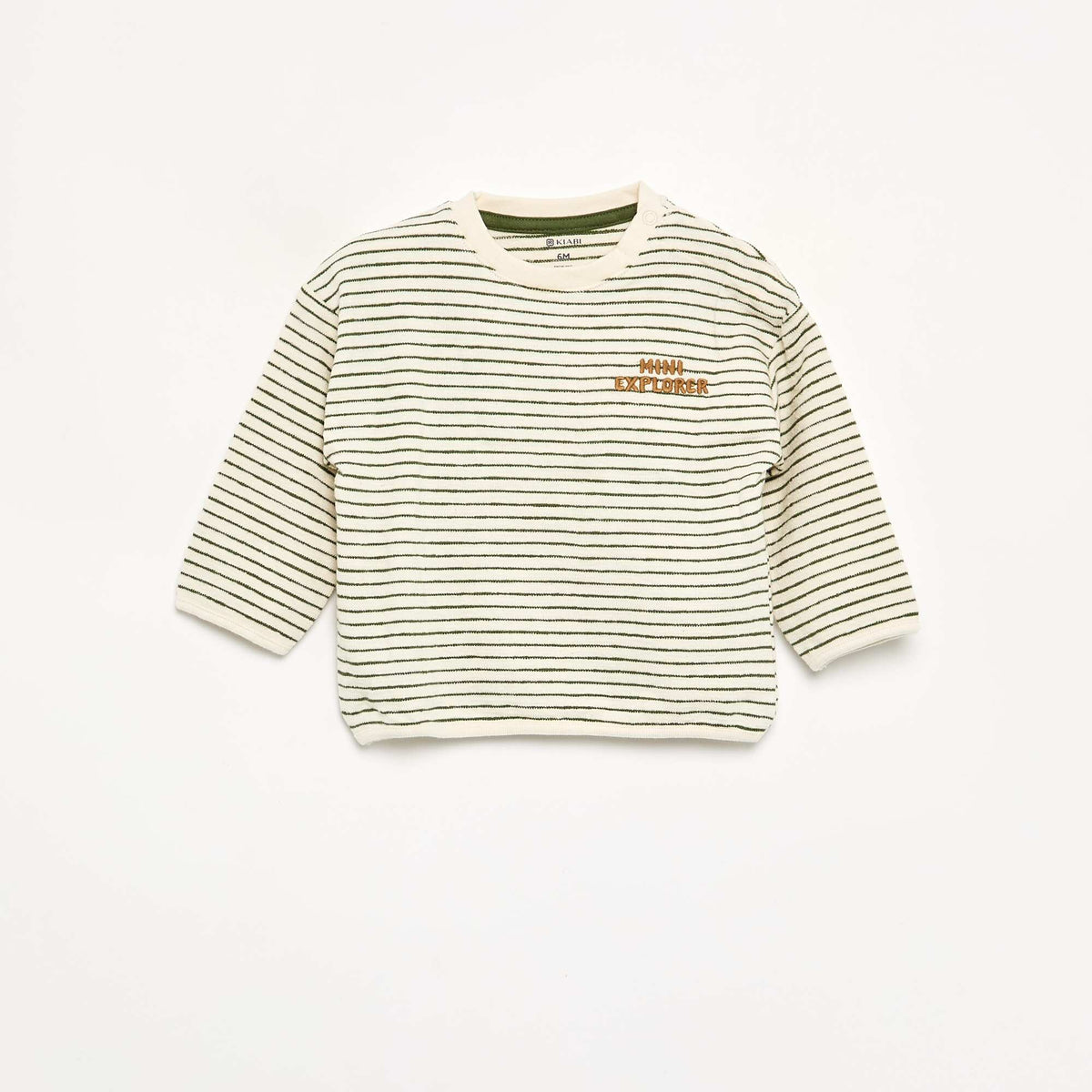 T-shirt rayé manches longues VERT