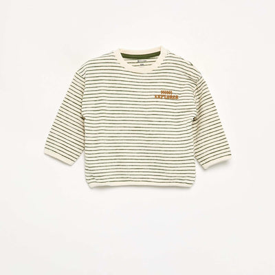 T-shirt rayé manches longues VERT