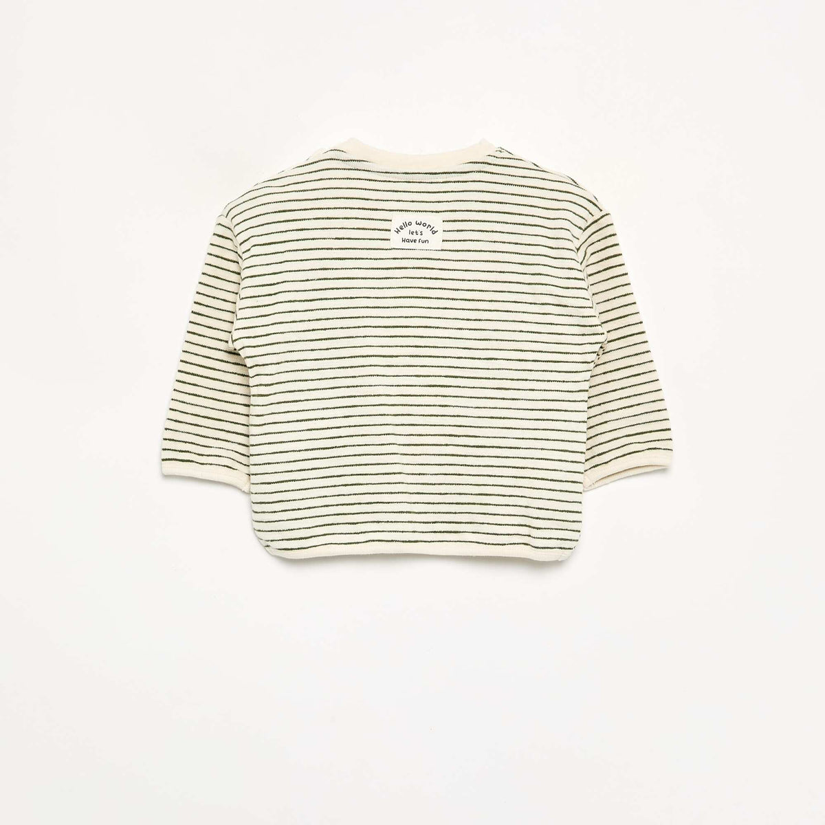 T-shirt rayé manches longues VERT