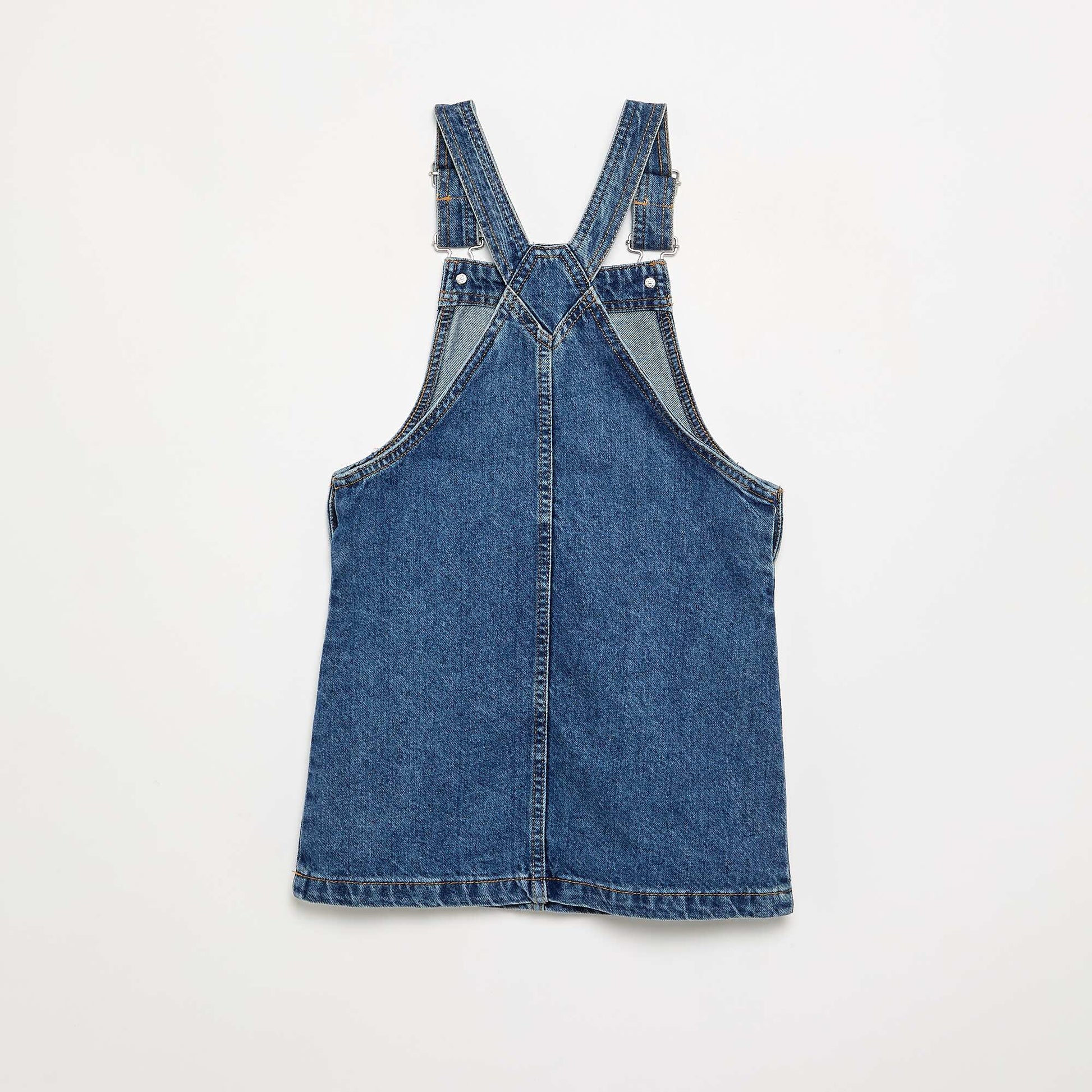 Robe salopette en jean avec 2 poches plaquées BLEU