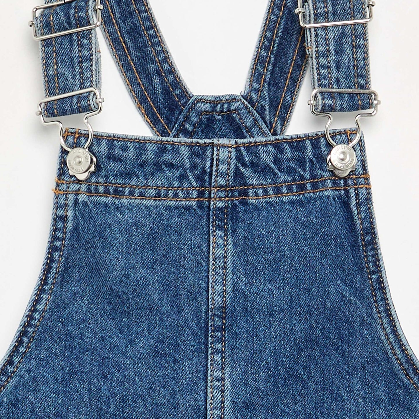 Robe salopette en jean avec 2 poches plaquées BLEU