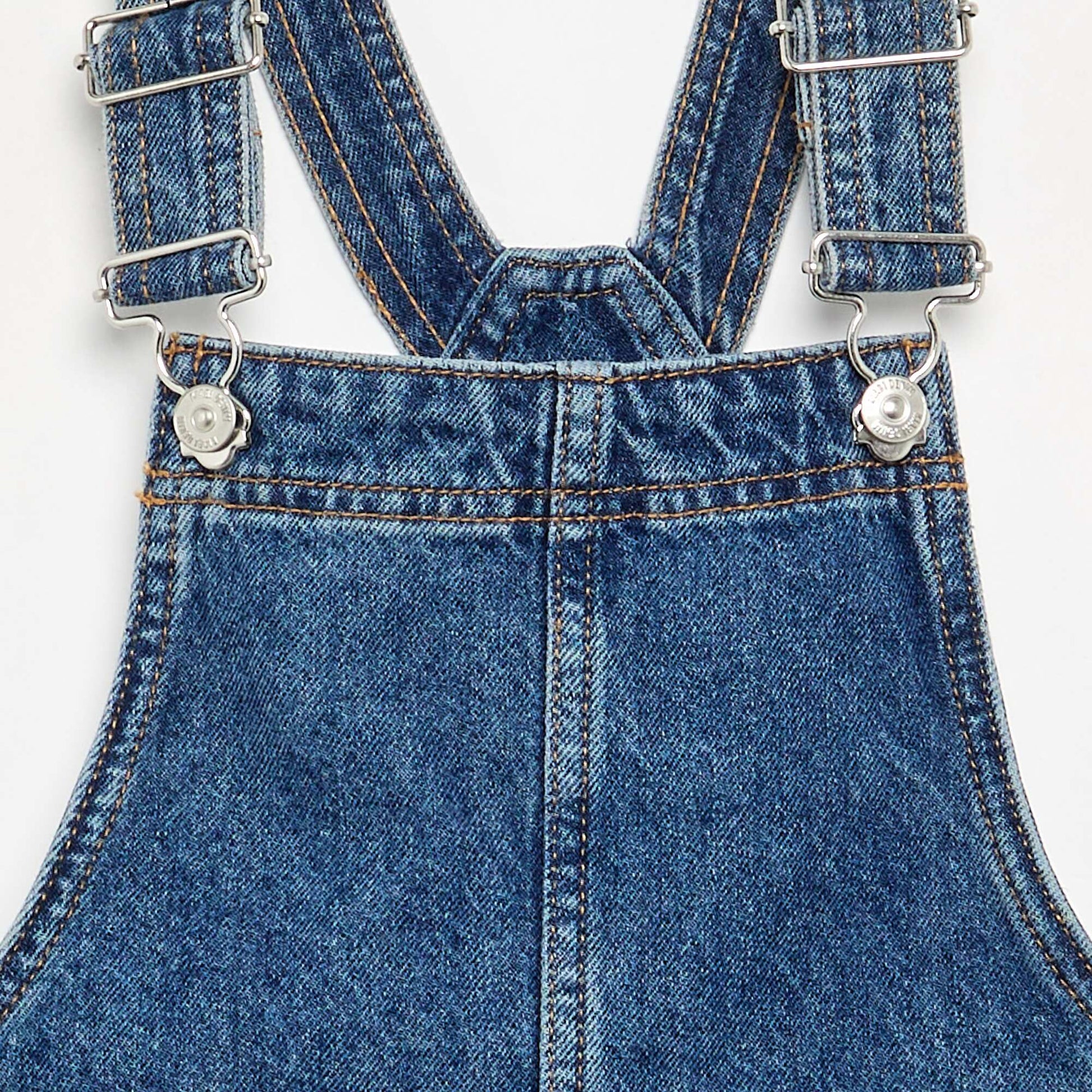 Robe salopette en jean avec 2 poches plaquées BLEU