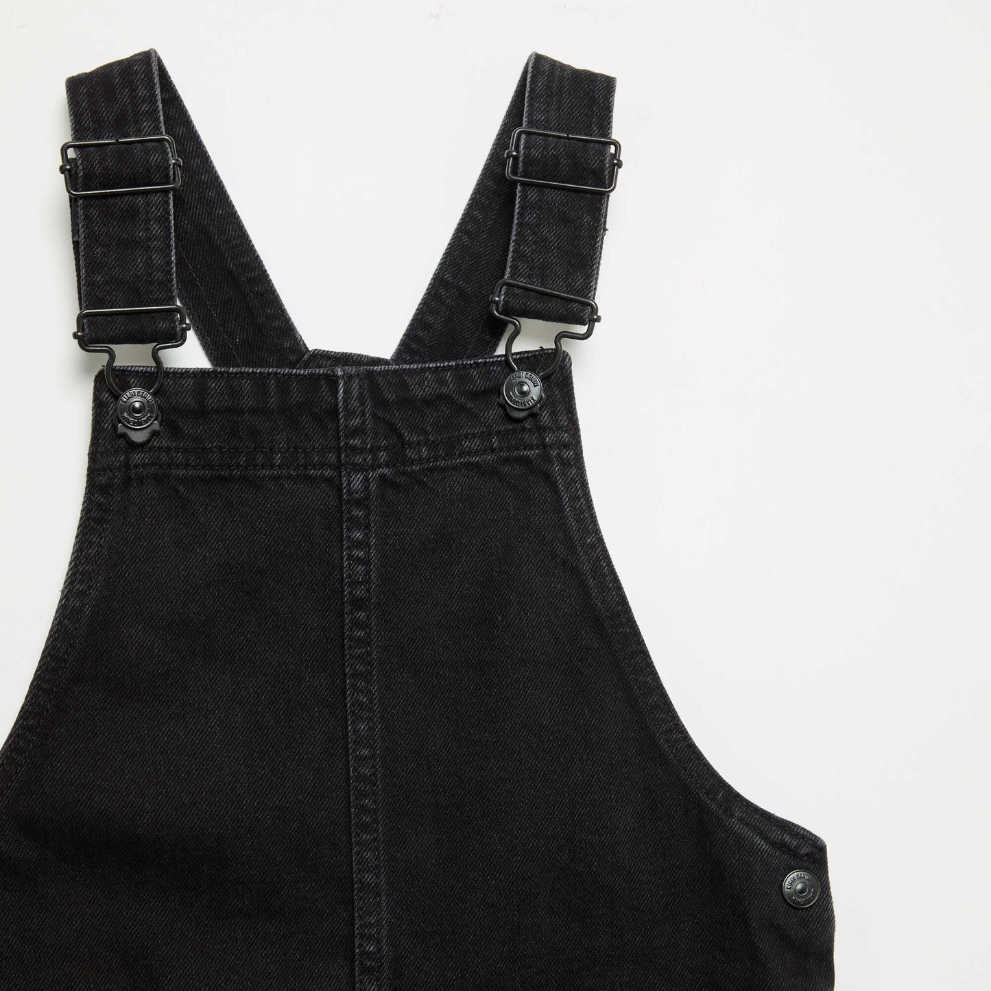 Robe salopette en jean avec 2 poches plaquées NOIR