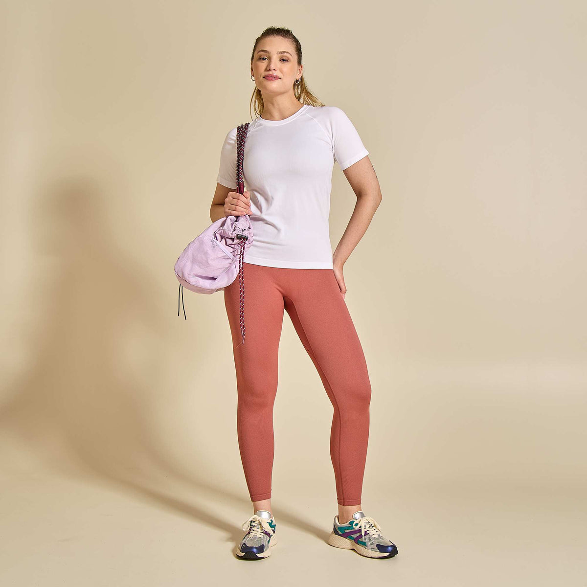Tee-shirt de sport effet seconde peau BLANC