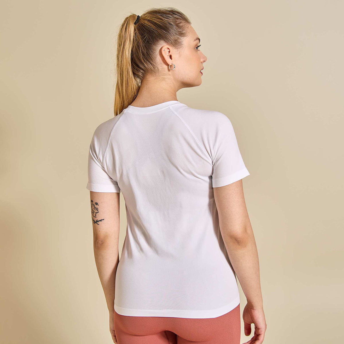 Tee-shirt de sport effet seconde peau BLANC