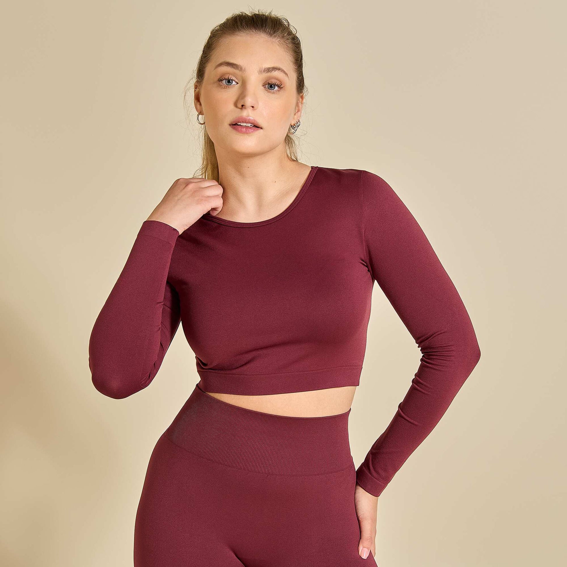Tee-shirt de sport manches longues ROUGE
