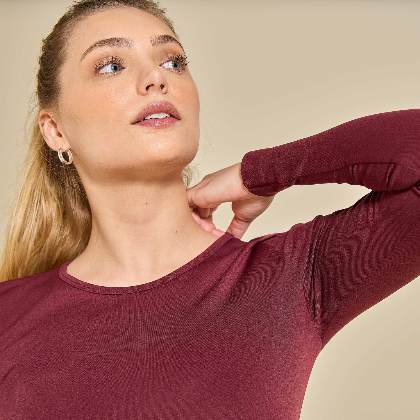 Tee-shirt de sport manches longues ROUGE