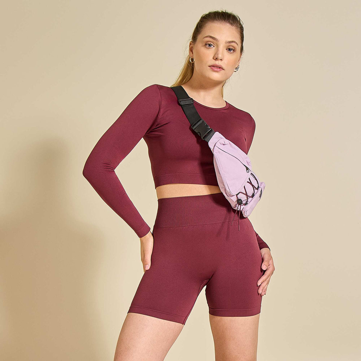 Short de sport sculptant ROUGE