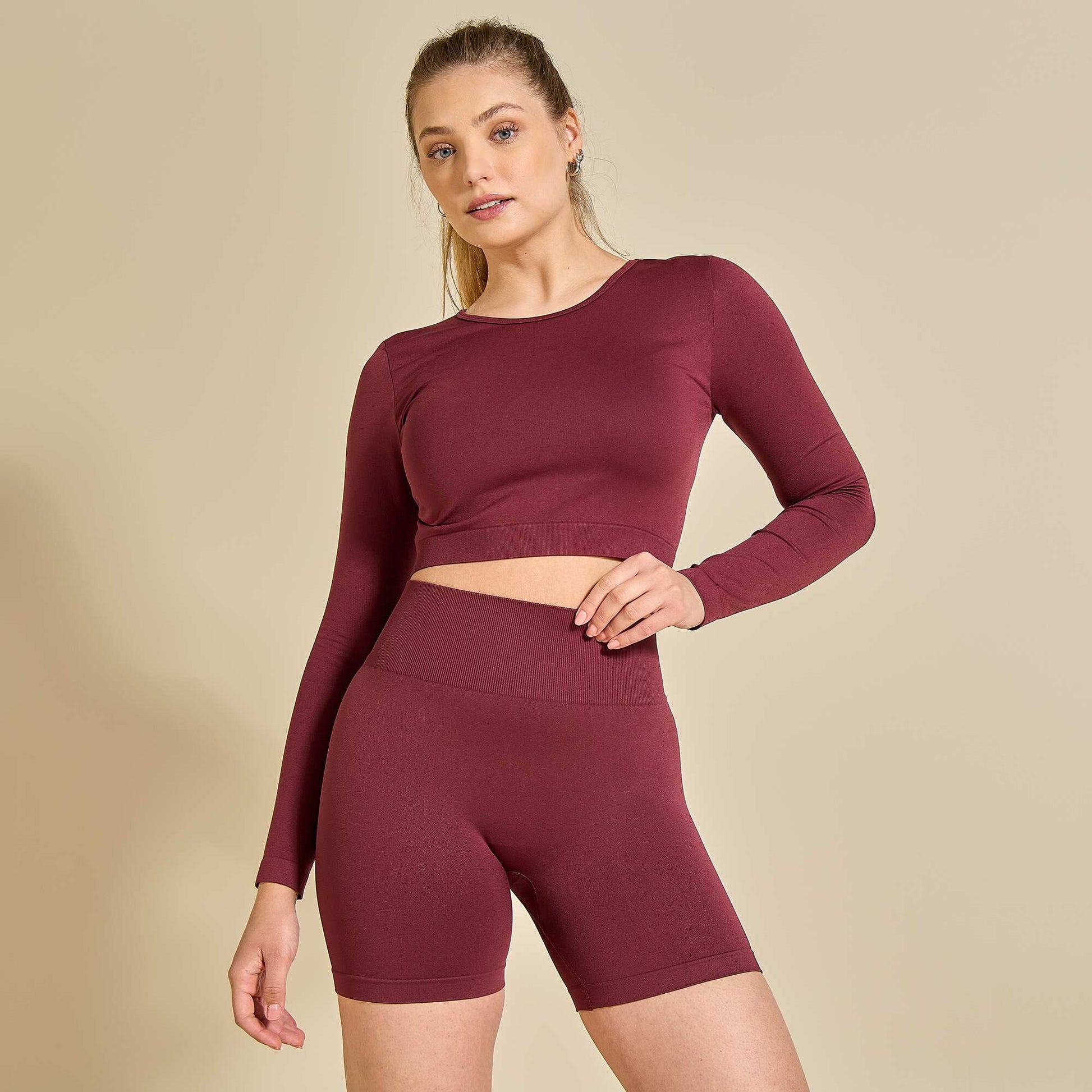 Short de sport sculptant ROUGE