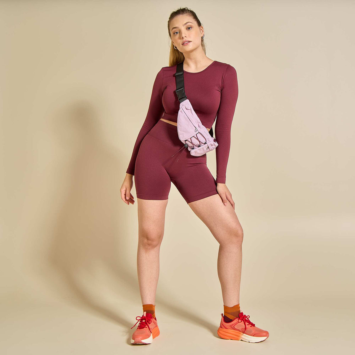 Short de sport sculptant ROUGE