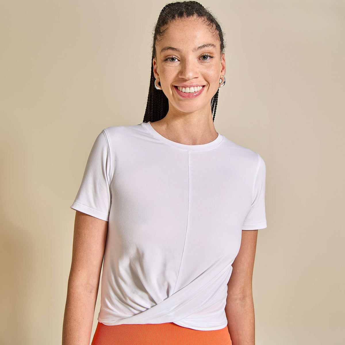 Tee-shirt de sport froncé BLANC