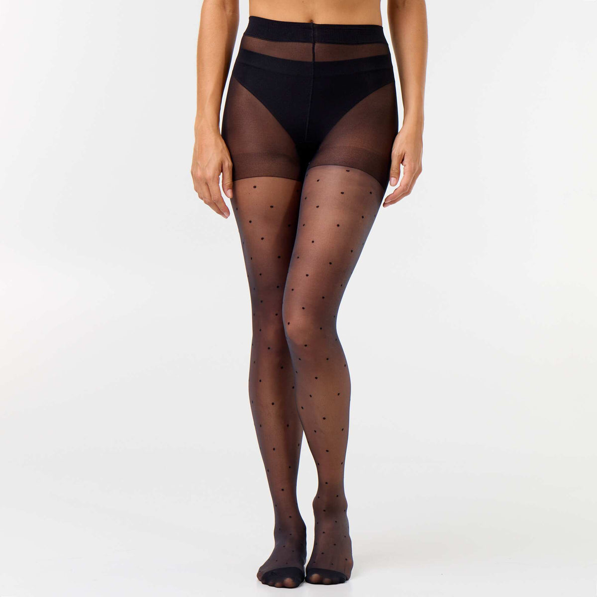 Paire de collants à pois NOIR