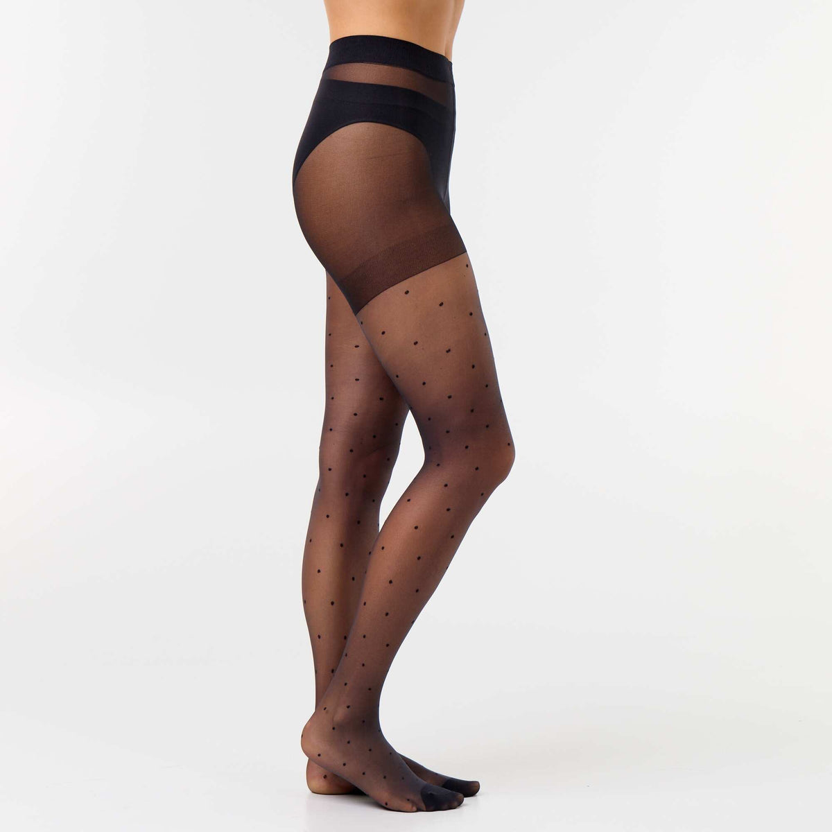 Paire de collants à pois NOIR