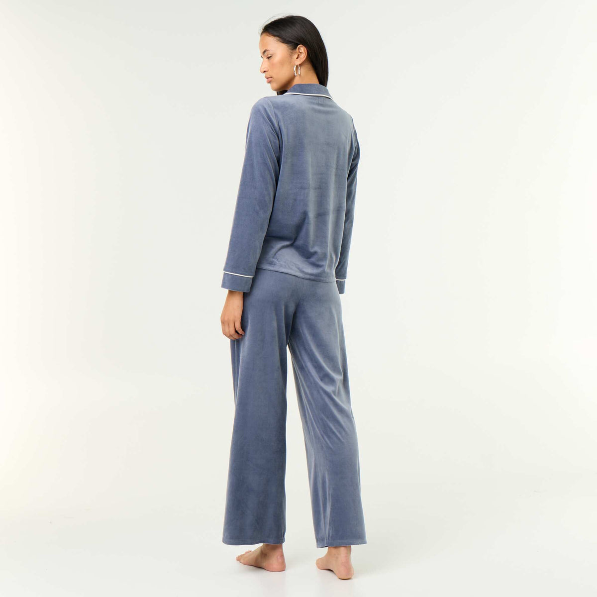 Ensemble pyjama 2 pièces - Chemisier + pantalon GRIS