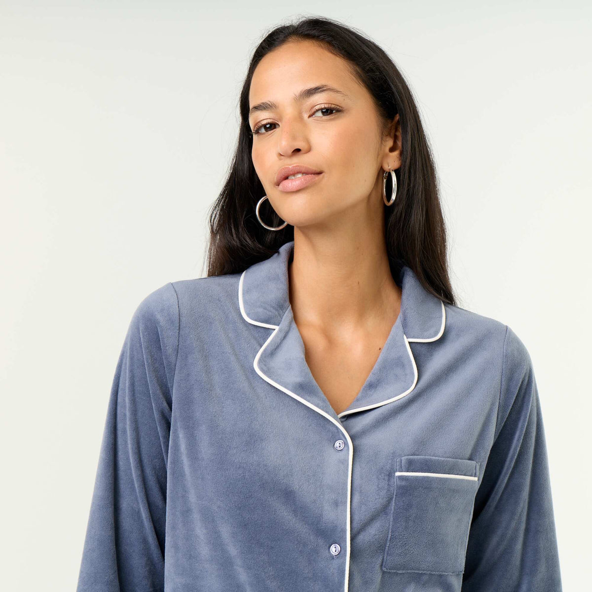 Ensemble pyjama 2 pièces - Chemisier + pantalon GRIS