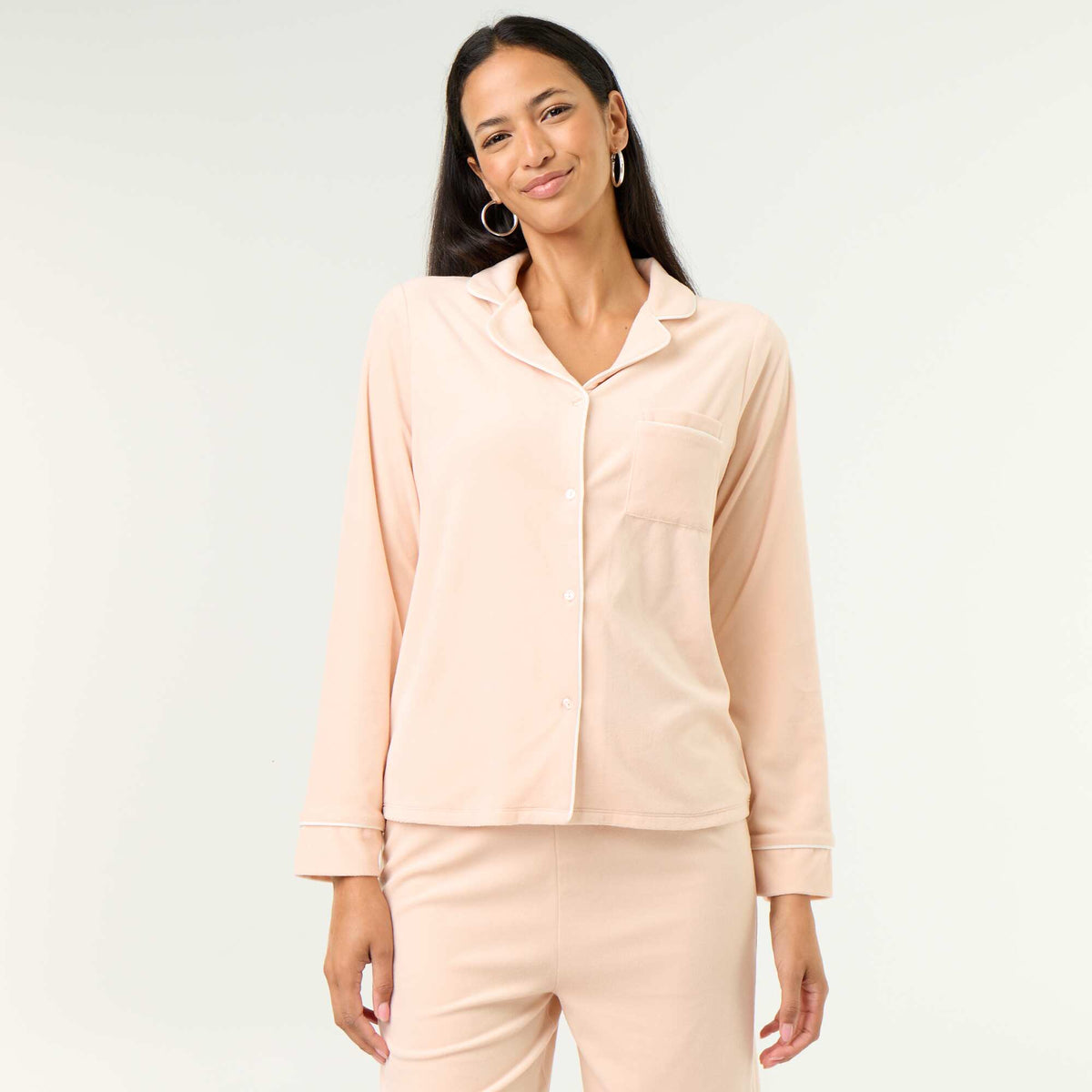 Ensemble pyjama 2 pièces - Chemisier + pantalon BEIGE