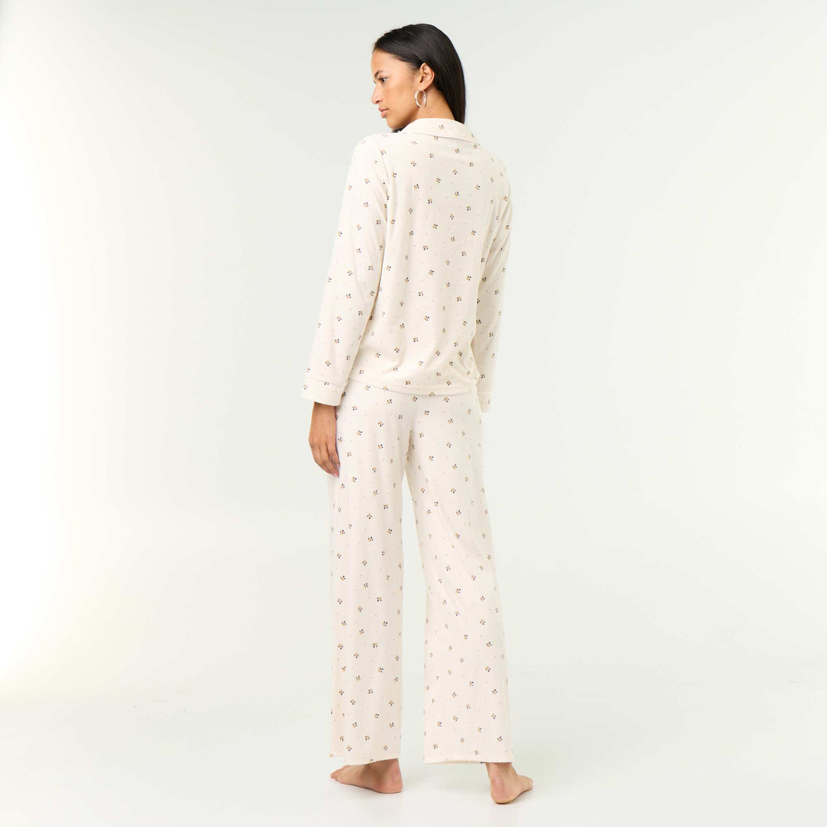 Ensemble pyjama 2 pièces - Chemisier + pantalon BLANC
